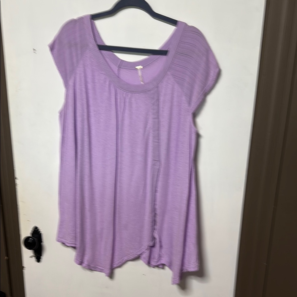 Free People Purple Asymmetrical Tunic Relaxed Fit